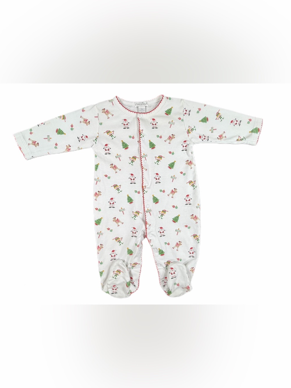 KISSY KISSY Pima Cotton Christmas Print Footie - 9M